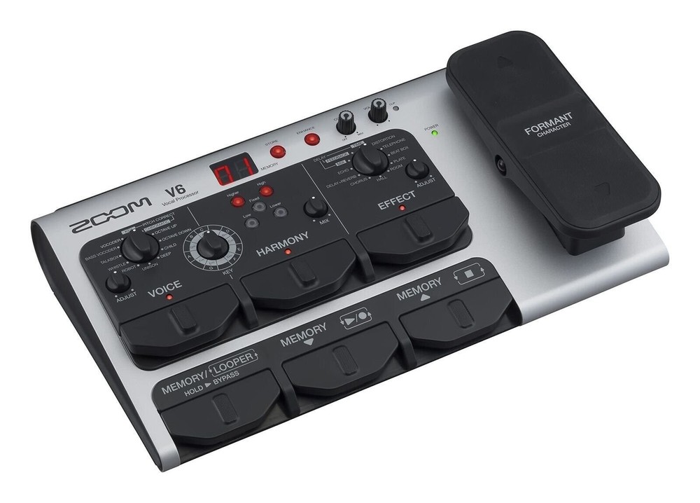 Zoom V6-SP Vocal Processor, Vocal Effects Pedal, Formant Pedal, Harmony, Loop...