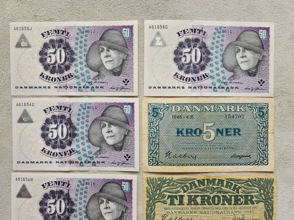 Denmark 275 Kroner Lot Banknotes