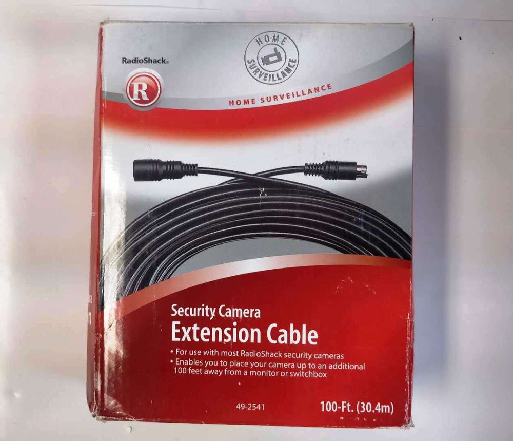 "NEW" RadioShack 49-2541 100Ft security camera extension cable.