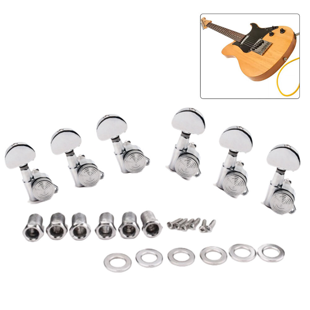 6R Inline Guitar String Tuning Peg Auto Locking Tuners Machine Heads with Key
