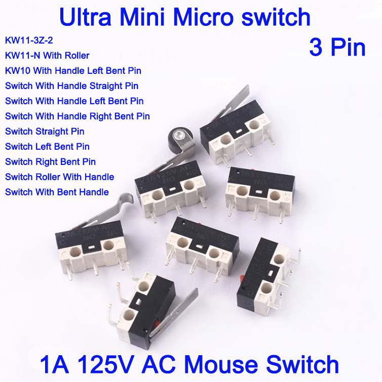 Mini Microswitch 3 Pin 1A 125V AC Limit Switch Mouse Button or Lever 3D Print