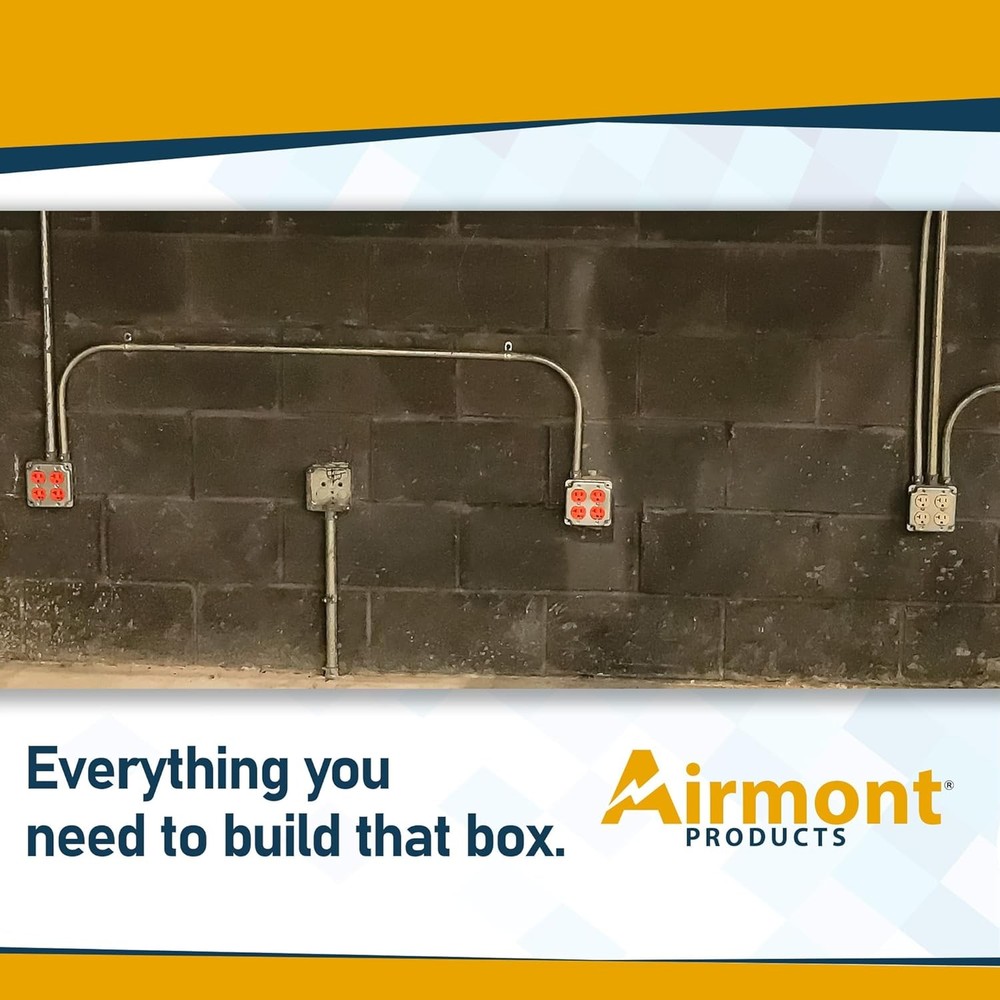 Outlet Box Kit, Includes 4x4'' Drawn Metal Duplex Receptacle Silver