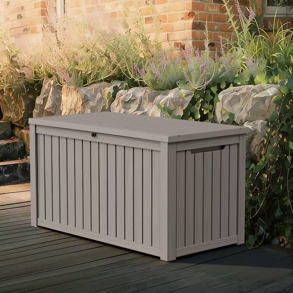 180 Gal. Gray Plastic Deck Box