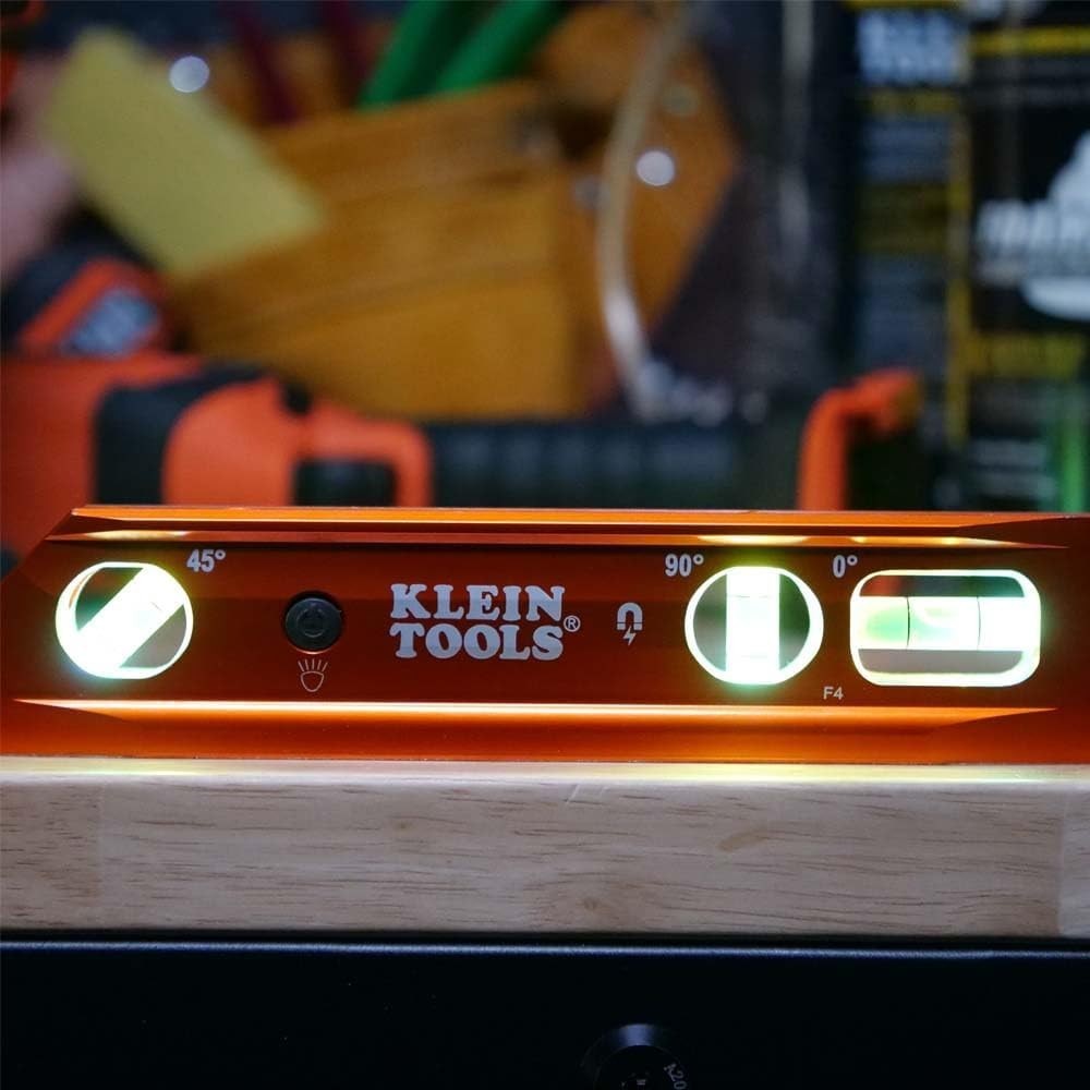 Klein Tools 935RBLT 9" Lighted Torpedo Level - Precision with Secure Magnet