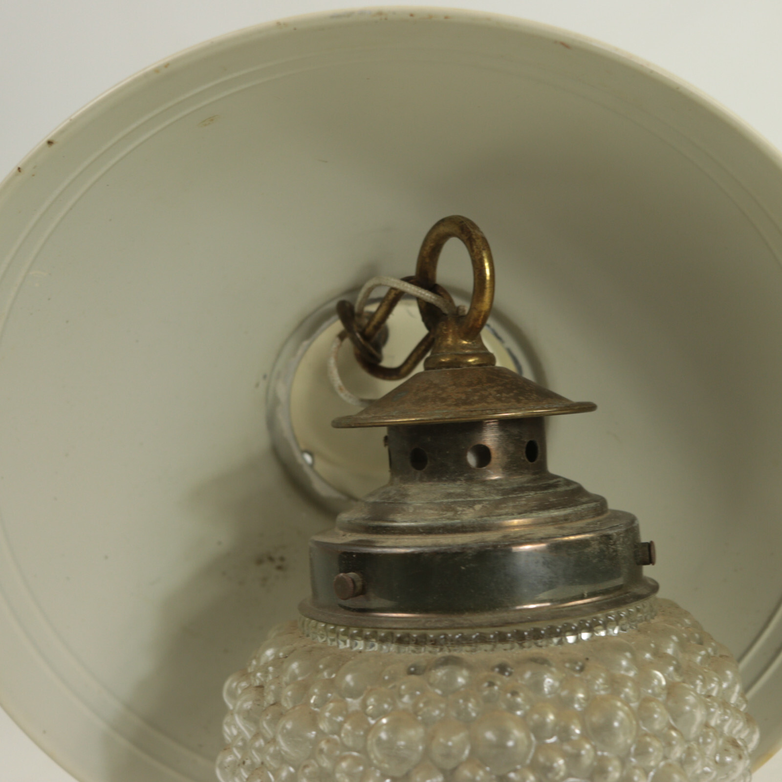 Vintage Mid Century Shaded Bracket Lantern 13" Max Height