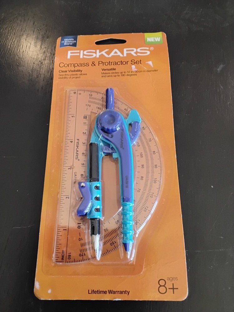 Fiskars Compas And Ptotractor Set New