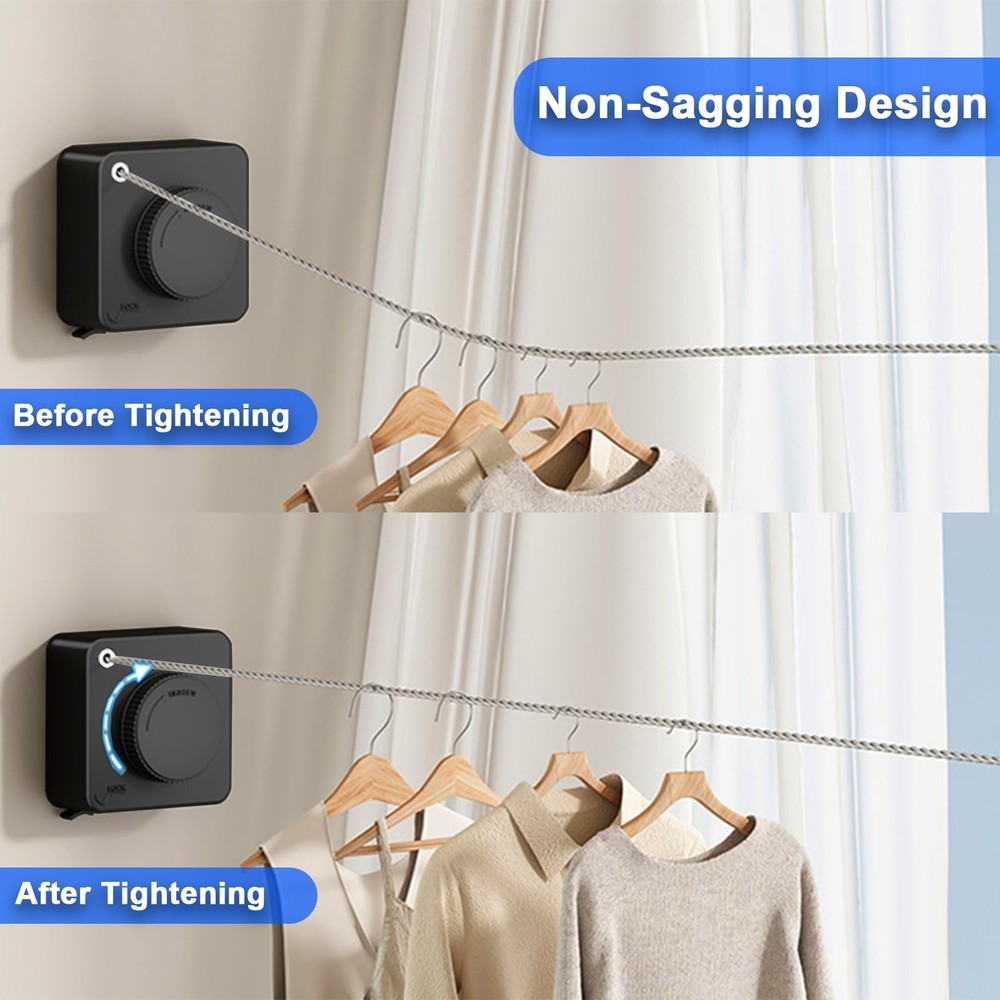 Compact Mini Retractable Clothesline,Heavy Objects-15.1FT
