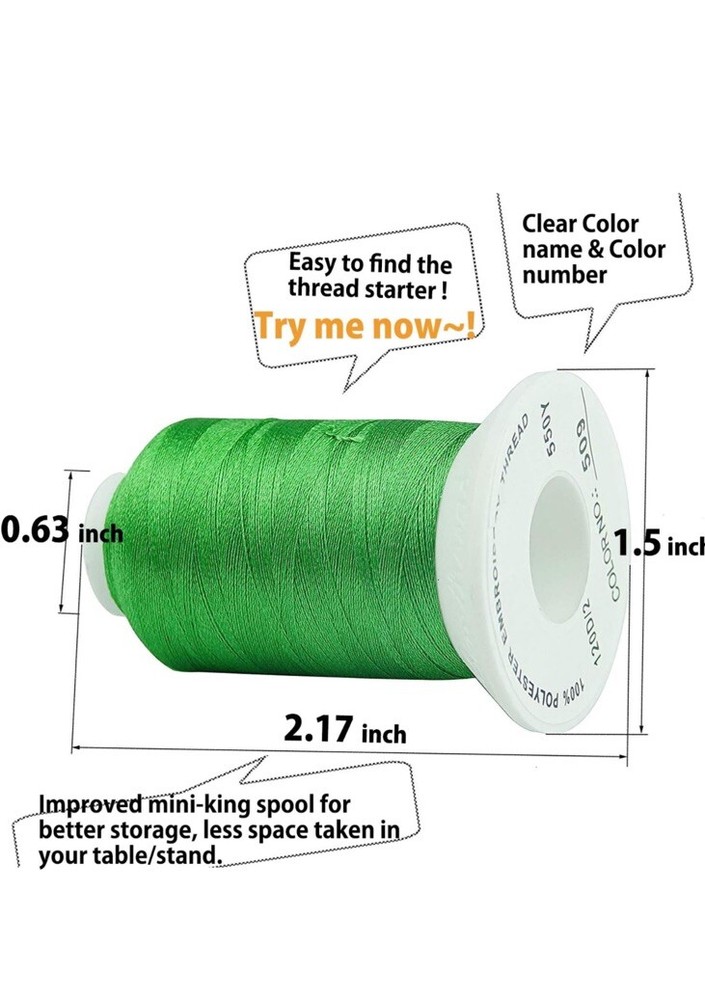 Simthread 120 Madeira Colors Polyester Machine Embroidery Thread Kit 550Y(500...