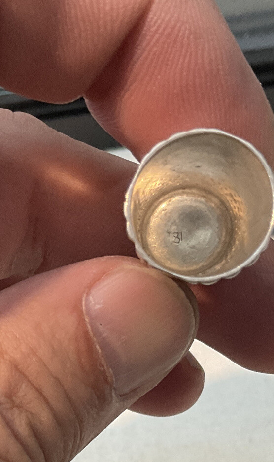 Antique Sterling Silver Thimble Size 10 925 T04