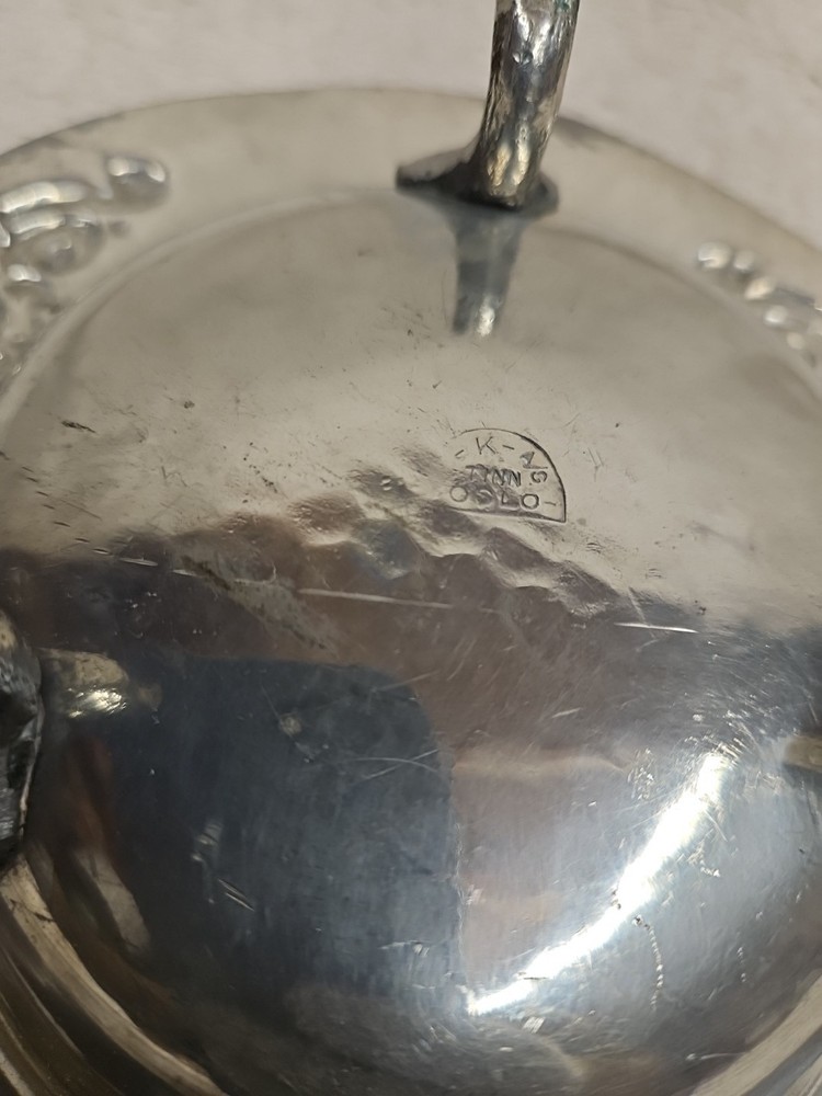 Antique OSLO Silver Plate Decorative Dish With Decorative Feet