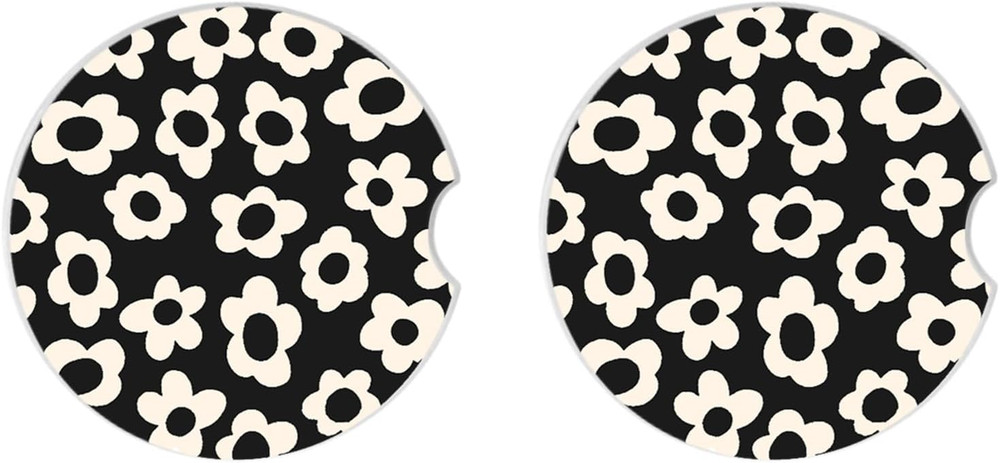 Absorbent Car Coasters 2 Pack for Cup Holders, 2.56" Ceramic Stone & Non-Scratch