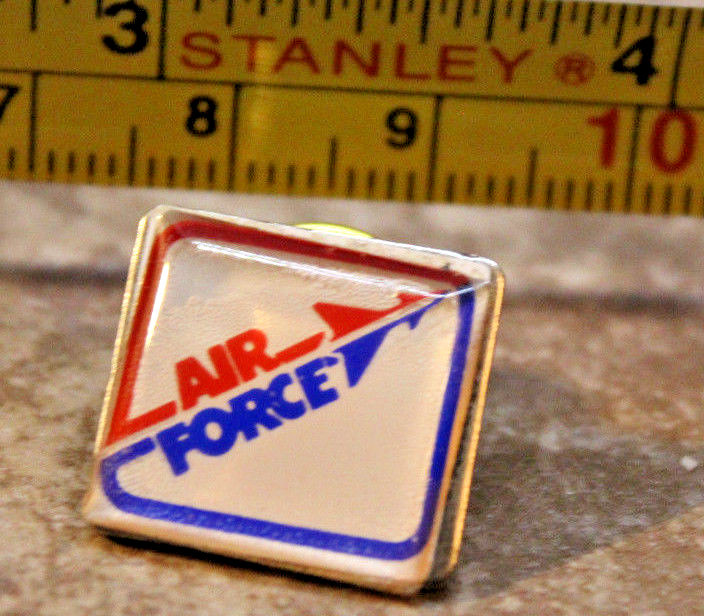 US Air Force Red Blue Square Lapel Pin