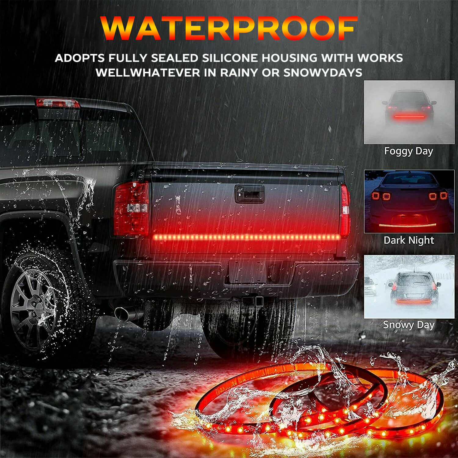 60" LED STRIP TAILGATE LIGHT BAR REVERSE BRAKE SIGNAL FOR CHEVY FORD DODGE TRUCK