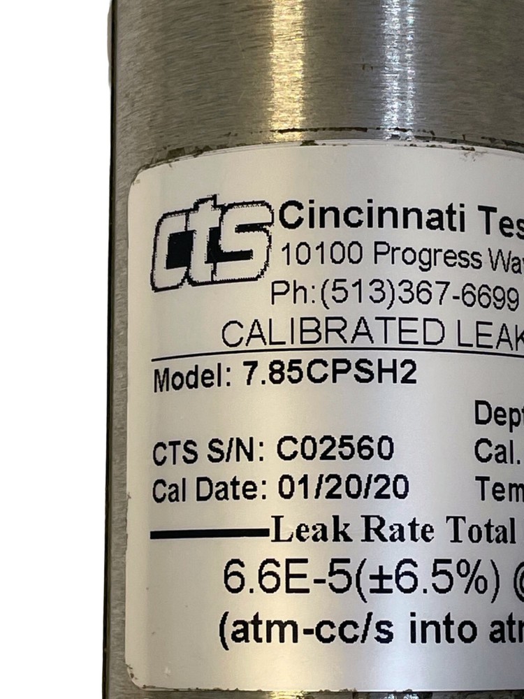 Cincinnati Test Systems C02537 Calibrated leak standard