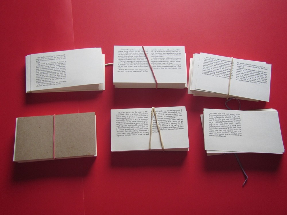 Advanced Dungeons & Dragons 2nd Ed. Wizard Spell Cards 392 cards missing cards
