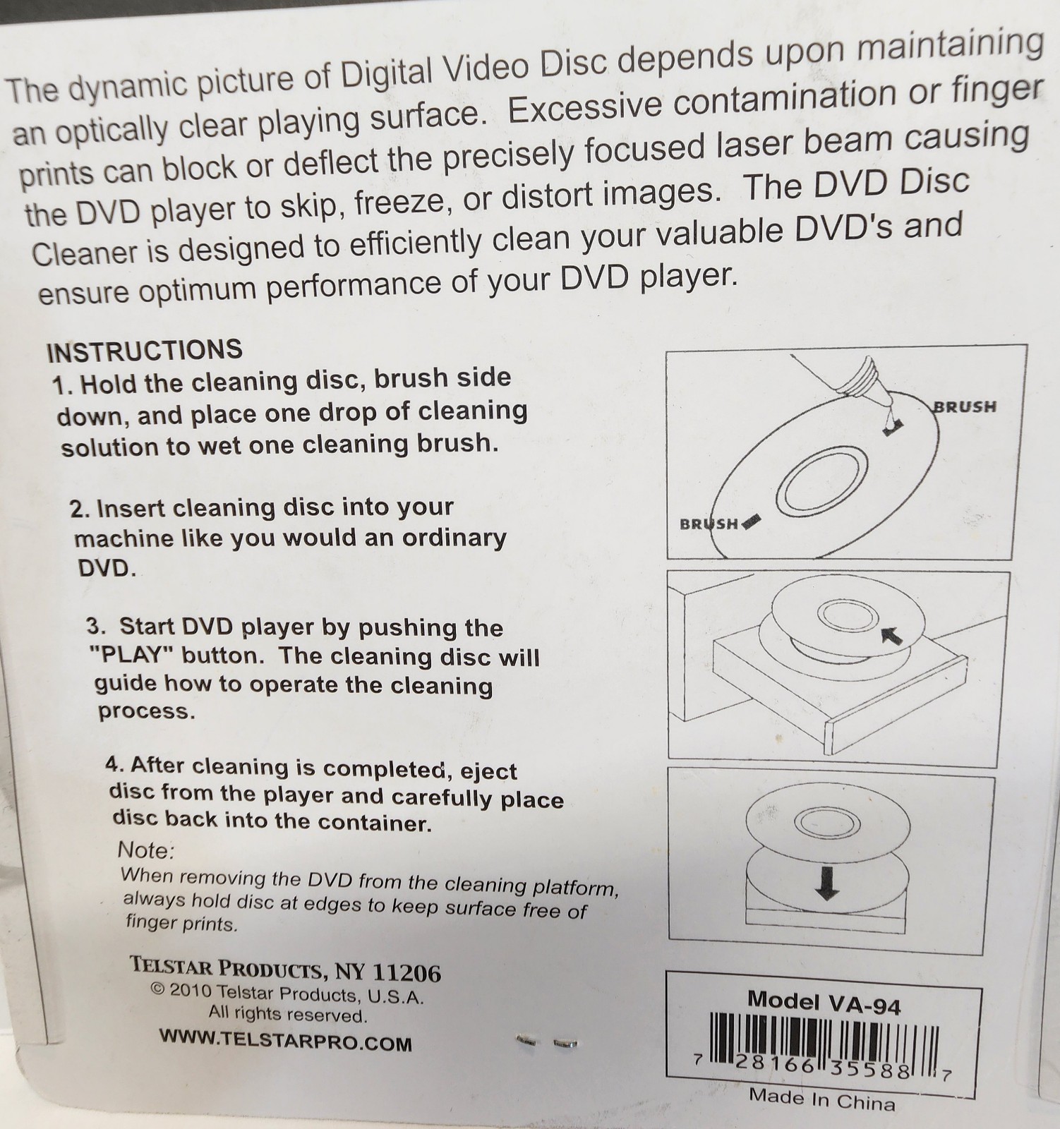 3 Pack DVD Player Lens Cleaner Disc with Cleaning Solution Laser Lens Cleaning