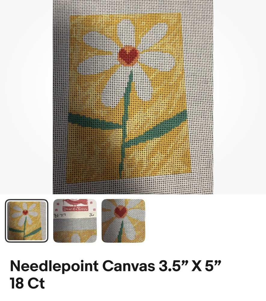 Needlepoint Canvas 18ct Flower