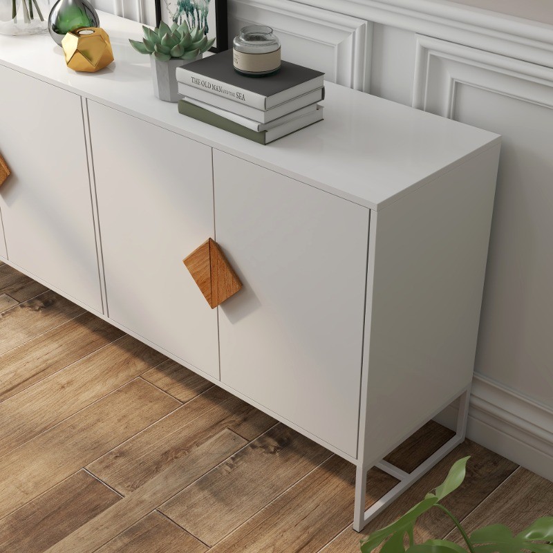 Solid wood special square handle design with 4 doors and double storage sideboar