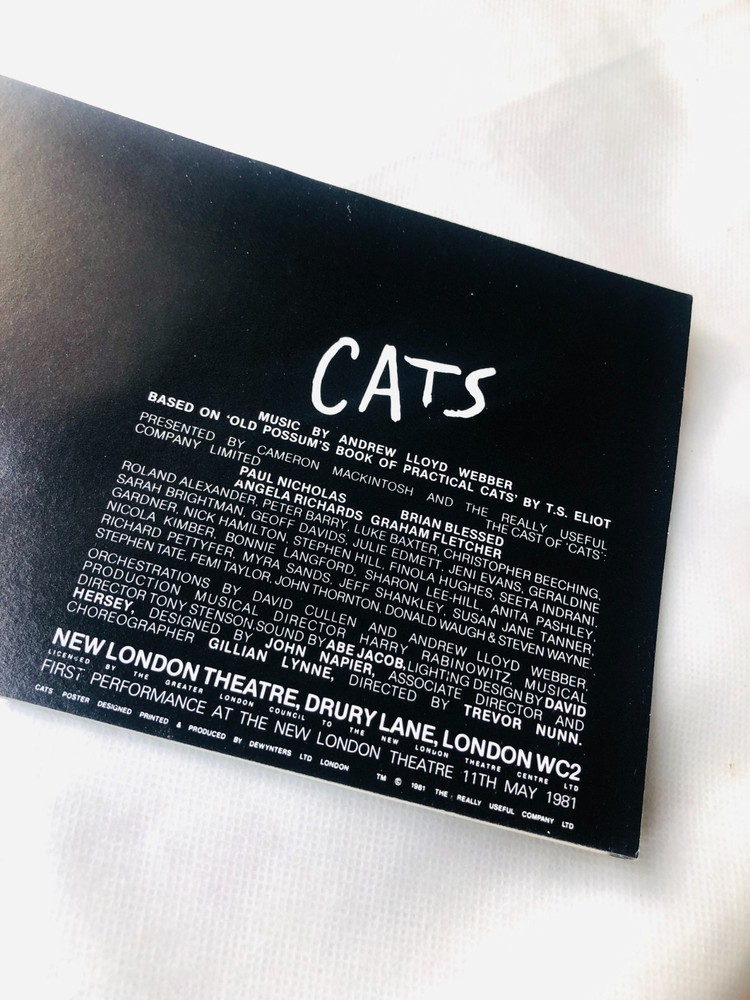 Theatre Programme Cats 1981 Vintage ra
