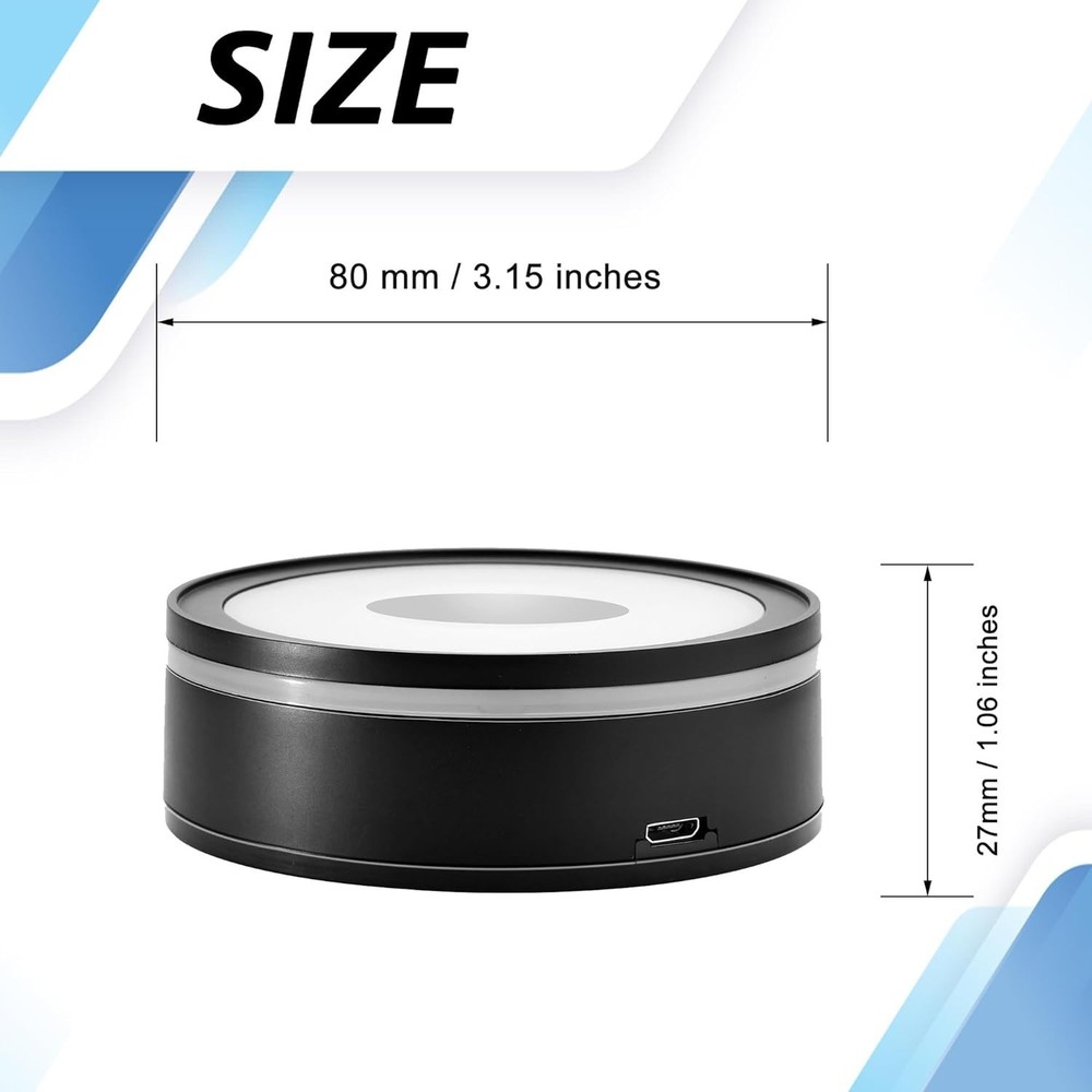 Multi-Function Concave LED Display Stand with RGB Lighting - 3.15" Acrylic Base