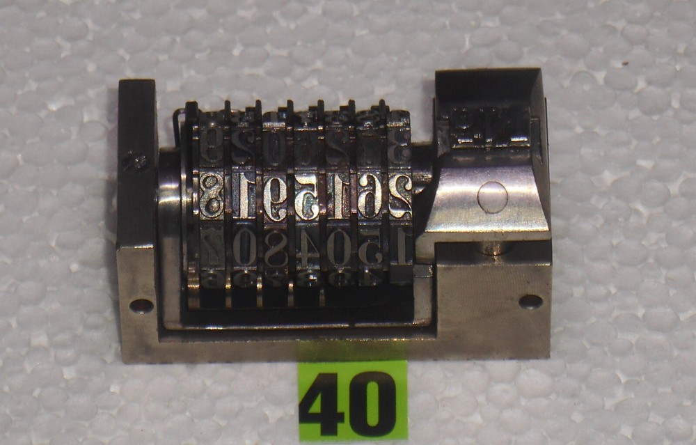 Reverse Letterpress Numbering machine (BATES)  | 40