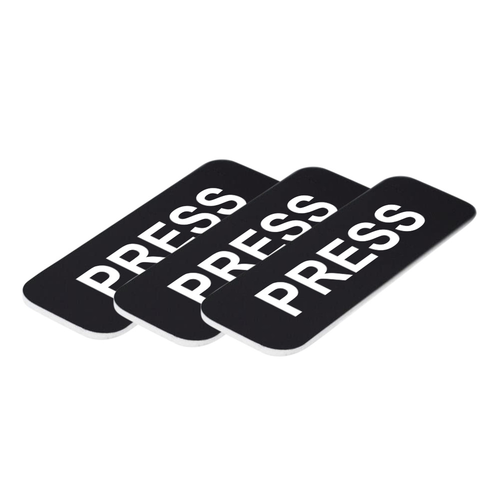 Press 1 x 3" Name Tag/Badge, (3 Pack)