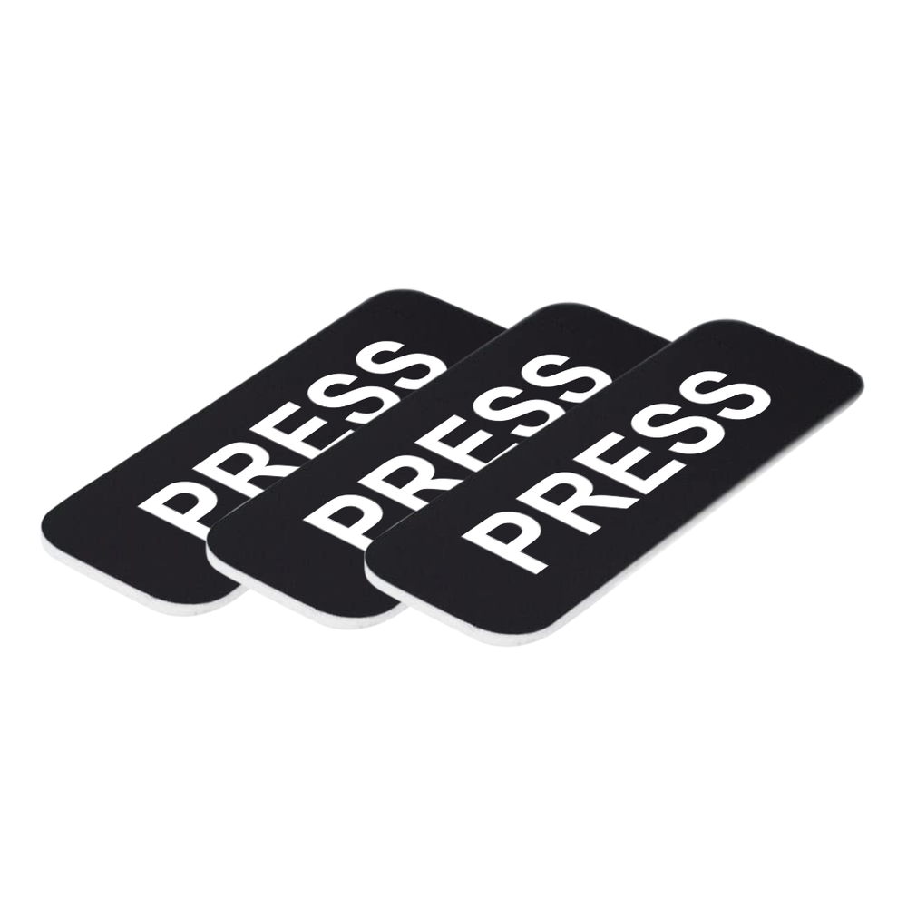 Press 1 x 3" Name Tag/Badge, (3 Pack)