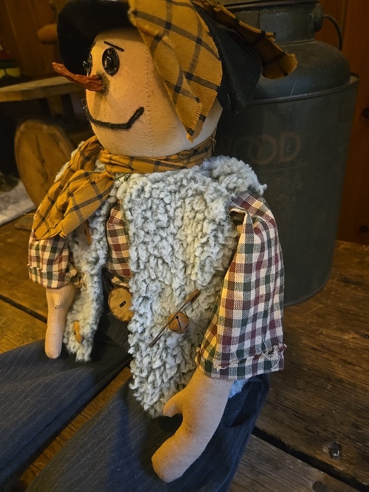 24" Handcrafted with Love Primitive/Rustic Style Winter Snowman