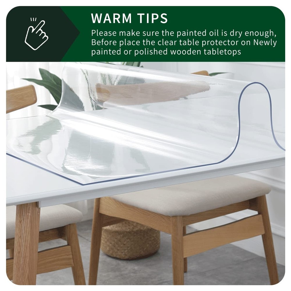 Clear Table Cover Protector Waterproof PVC Dining Desk Pad