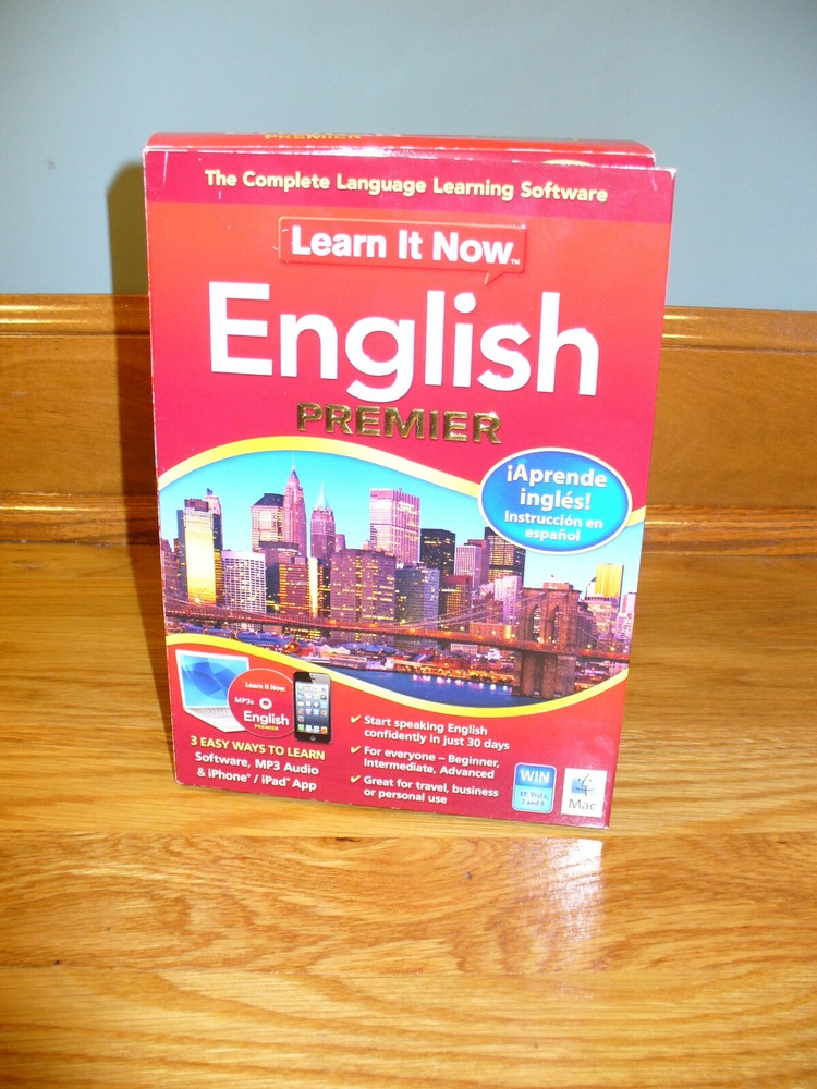 Learn it Now ENGLISH Premier for computer (windows or mac), mp3, iPhone/iPad App