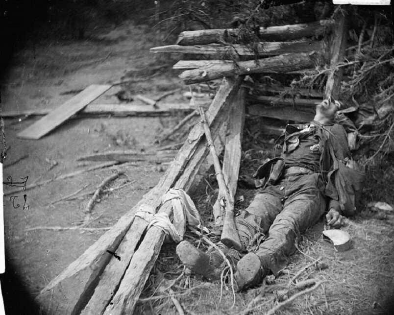 Body of a Confederate Soldier Near Mrs. Alsop's House 8"x 10" Civil War Photo 64