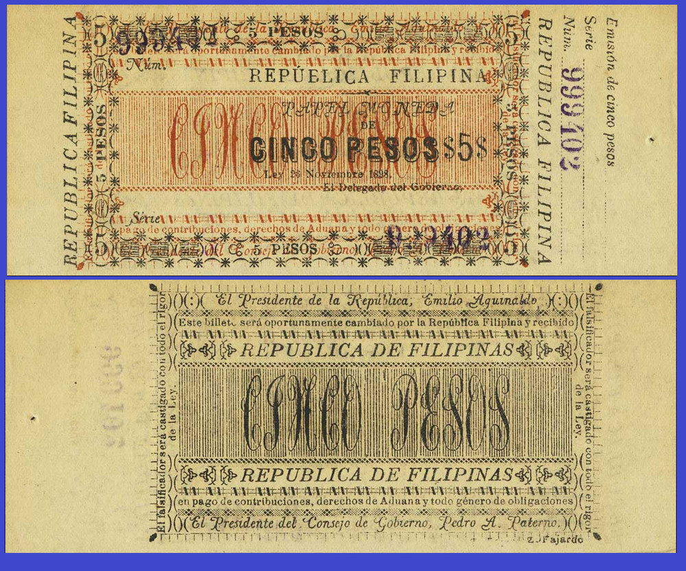Philippines 5 pesos 1898     /   Copy