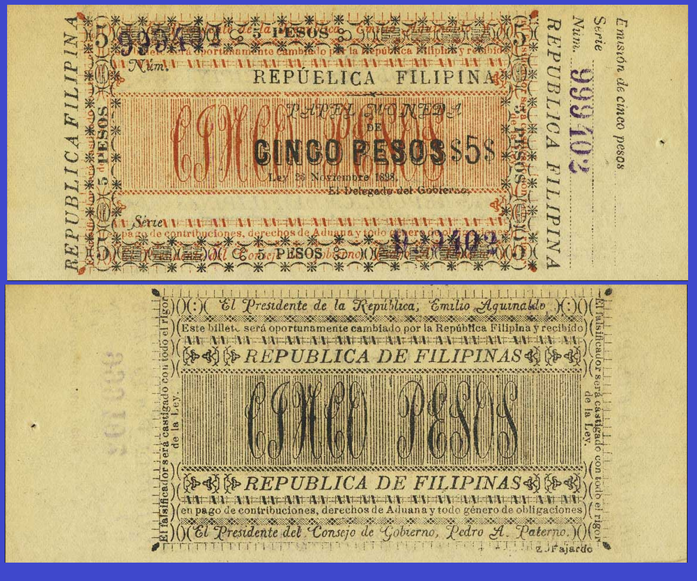 Philippines 5 pesos 1898 / Copy