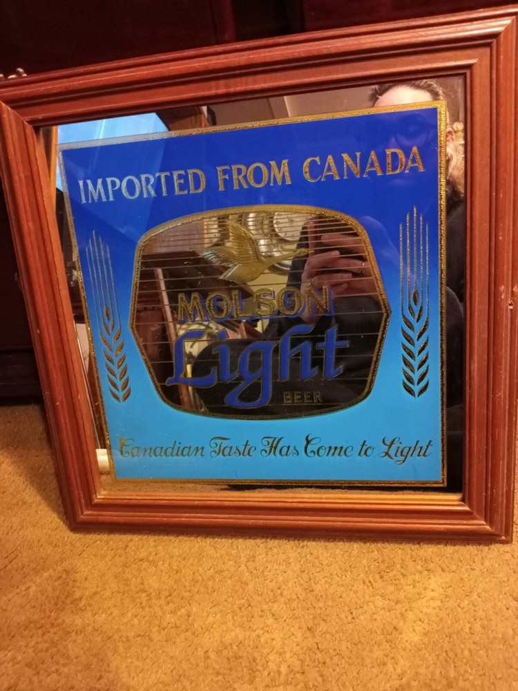 Molson Light Beer Framed pub Mirror