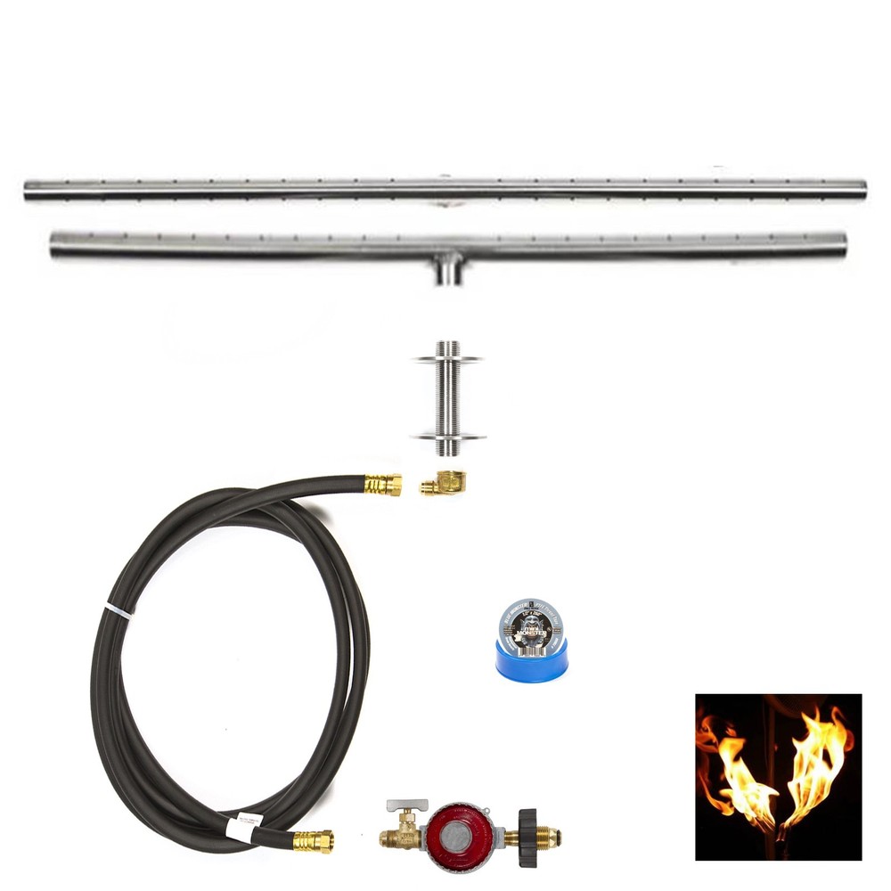 T60CK: BASIC PROPANE DIY GAS FIRE PIT KIT & 60" LIFETIME WARRANTED 316 BURNER