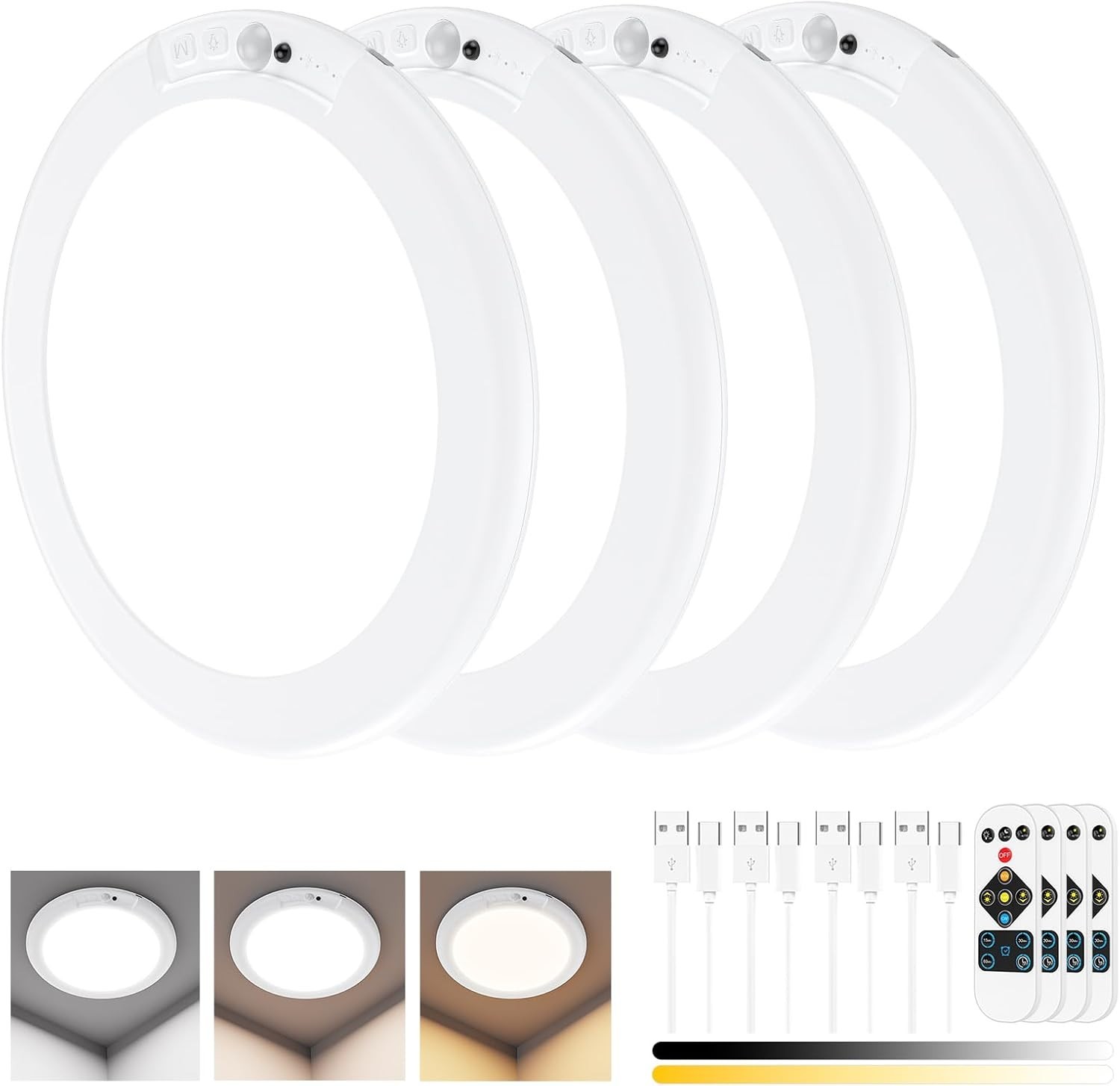 Magnetic Wireless Ceiling Lights,Rechargeable Motion Sensor Closet Light