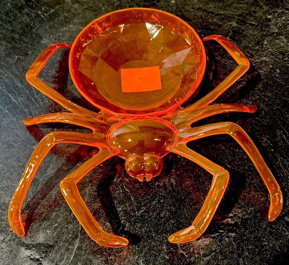 Large Orange Spider Candy Trinket Dish Halloween