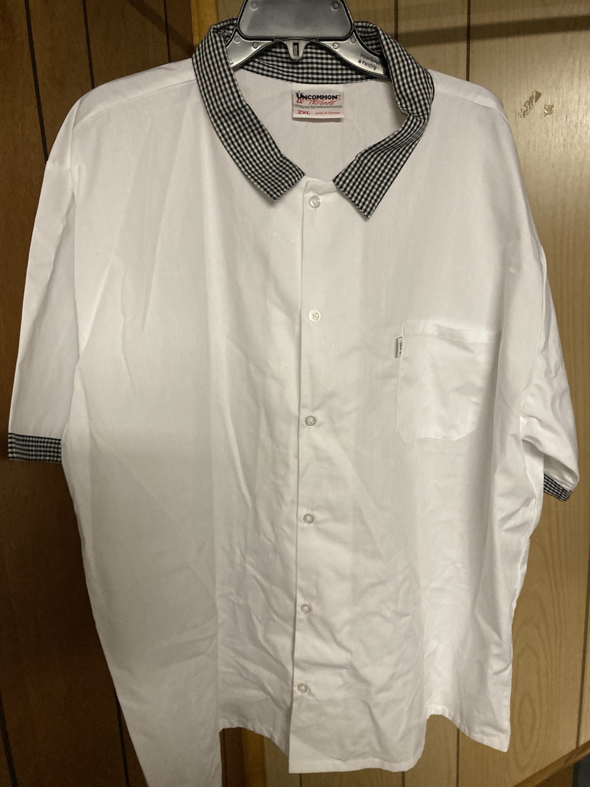 Uncommon Threads Kitchen Chef Shirt White With Black & White Collar/Cuff 2XL
