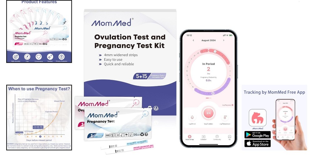At-Home Ovulation & Pregnancy Kit - 15 Strips plus Tracker for Confidence