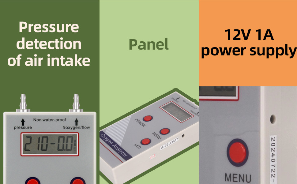 Ultrasonic Oxygen Meter O2 Flow Pressure Digital Readout Oxygen Analyzer