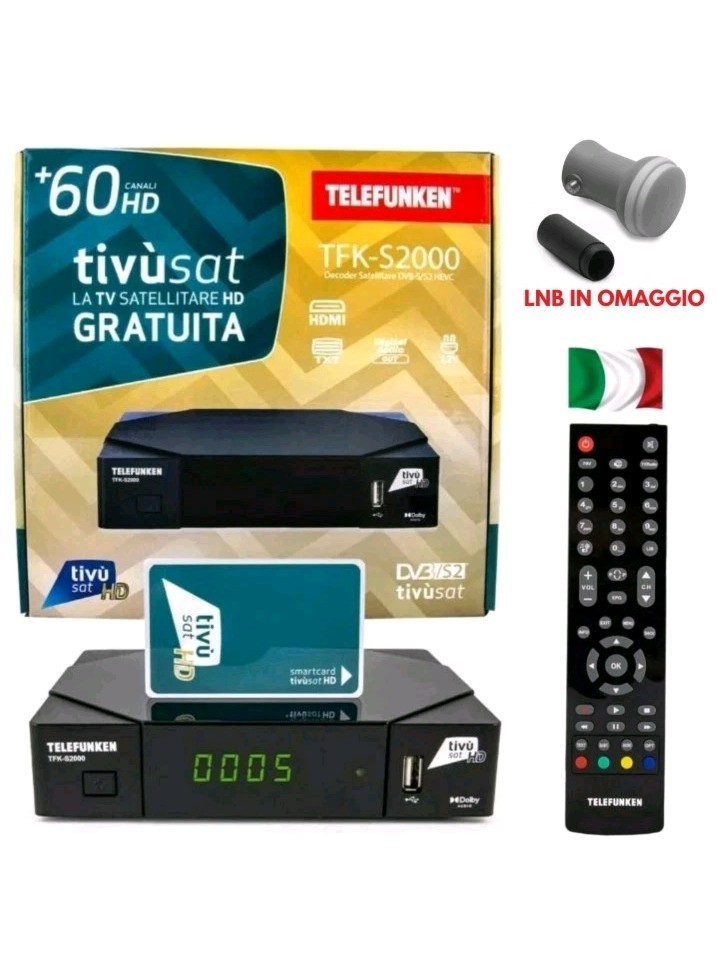 HD DECODER TIVÙSAT CARD ALREADY ACTIVATED, ACTIVATED SATELLITE LNB FREE