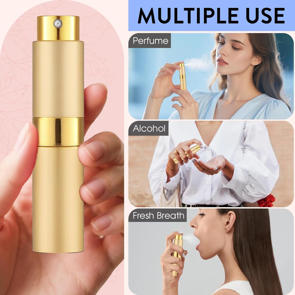 6 Pack 8ML Empty Perfume Atomizer Cologne Travel Spray Bottle for Refill Portabl