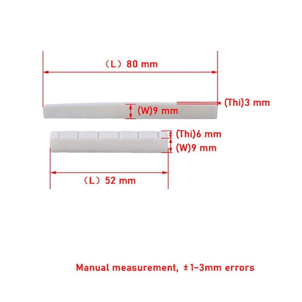6 String Bone Classical Guitar Bridge/Saddle And Nut Replacement Parts 80mm/52mm