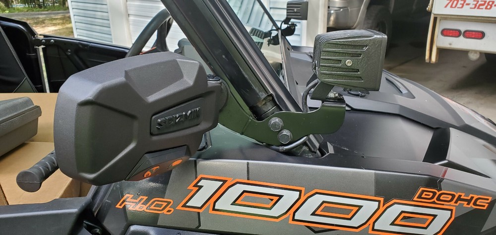 POLARIS RZR WINDSHIELD PILLAR LIGHT AND MIRROR BRACKET