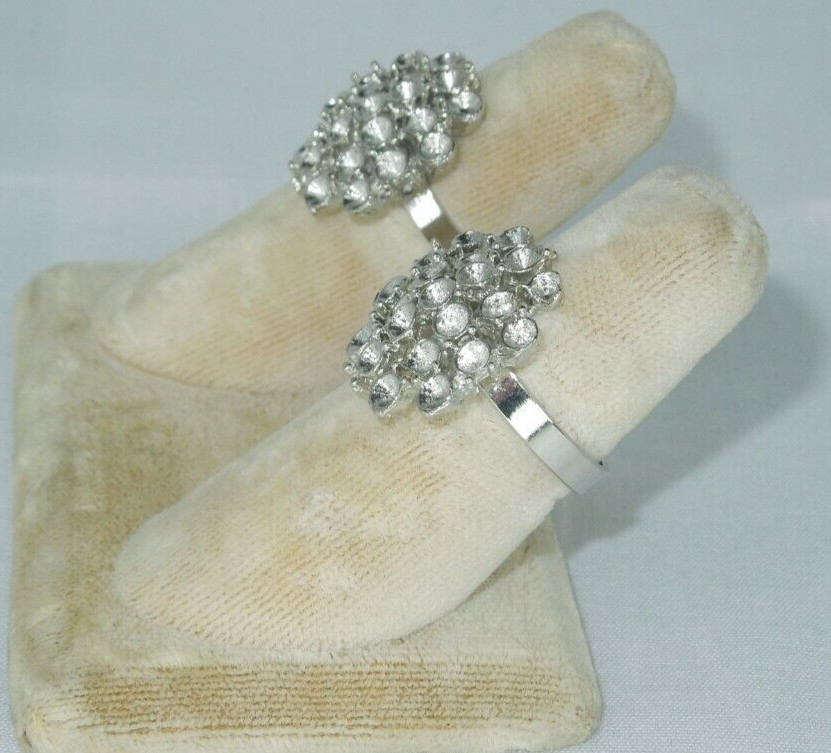 2 Ring Blanks Settings Cabochon Adjustable silver Plated Brass NEW 85V