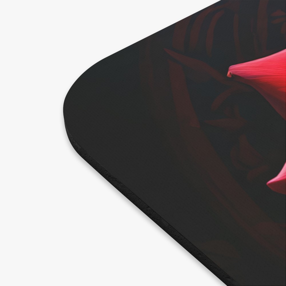 Velvet Bloom Mousepad - Red Rose Elegance