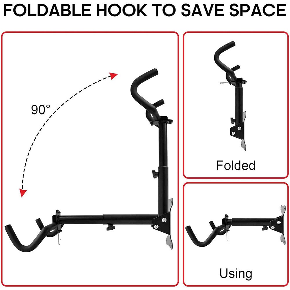 Bicycle Storage Wall Mount Rack Hanger Cycling Steel Garage Space Saving Holder