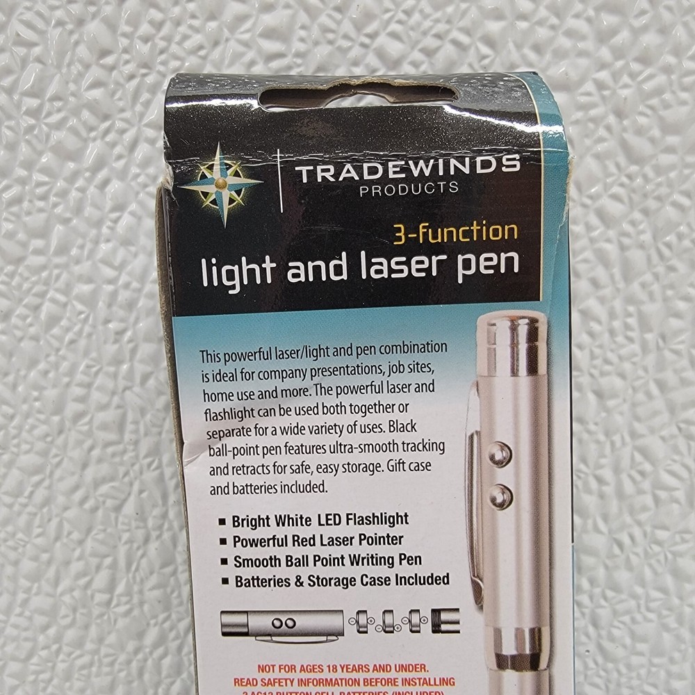 3-Function LED Flashlight Laser Pen Combo Home Office - Tradewinds Products