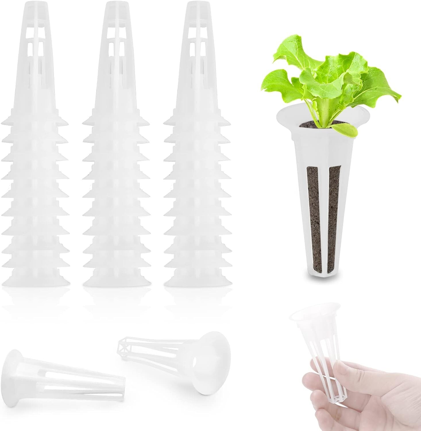 30 Pack Replacement Grow Baskets Hydroponics Seed Pod Sponge plant Containers