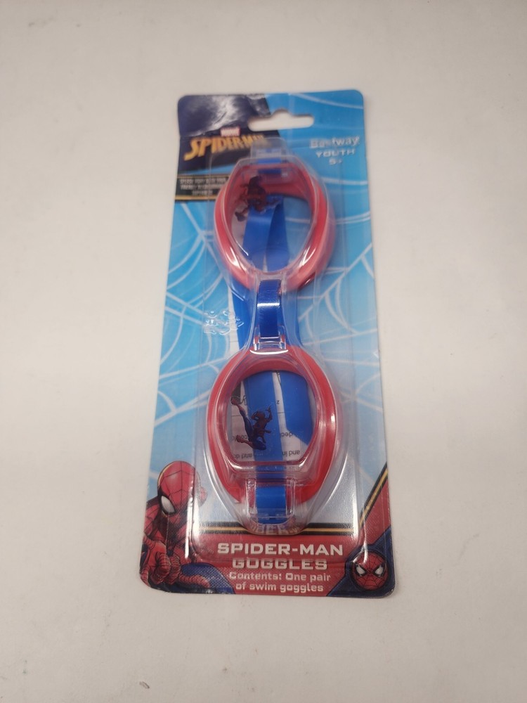 Marvel Spider-Man Swim Goggles - Adjustable/Red/Blue - Age 5+ NEW